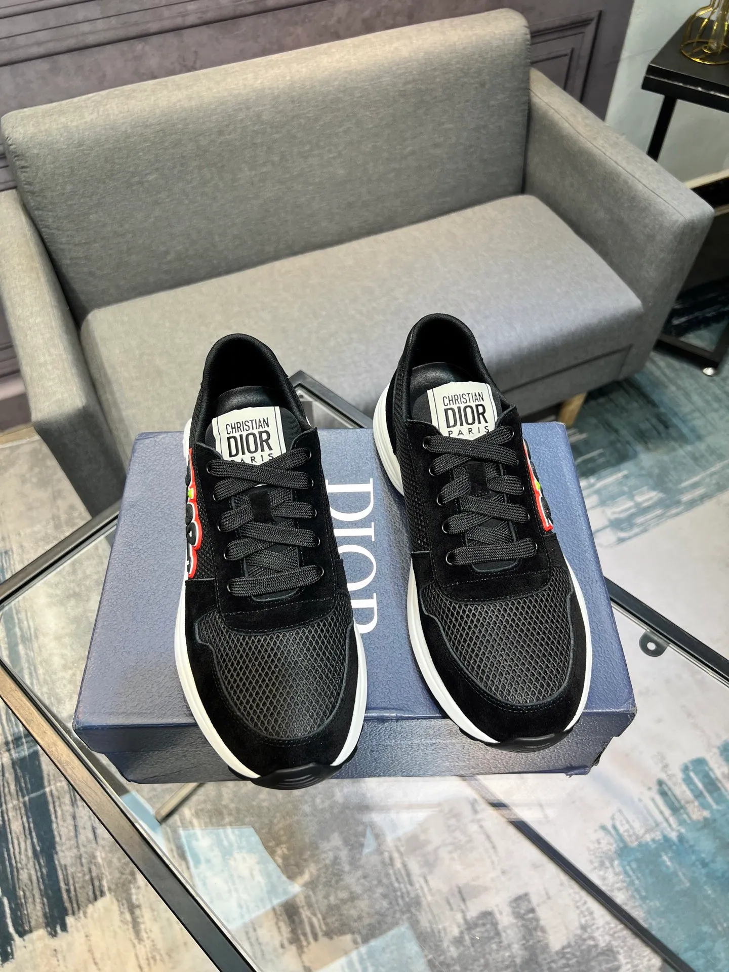 Men's shoes 💰420 [Dior] popular men's shoes, imported mesh splicing material, really inside. Original sole provided by the original factory, 38-45 (45 customized, non-refundable)